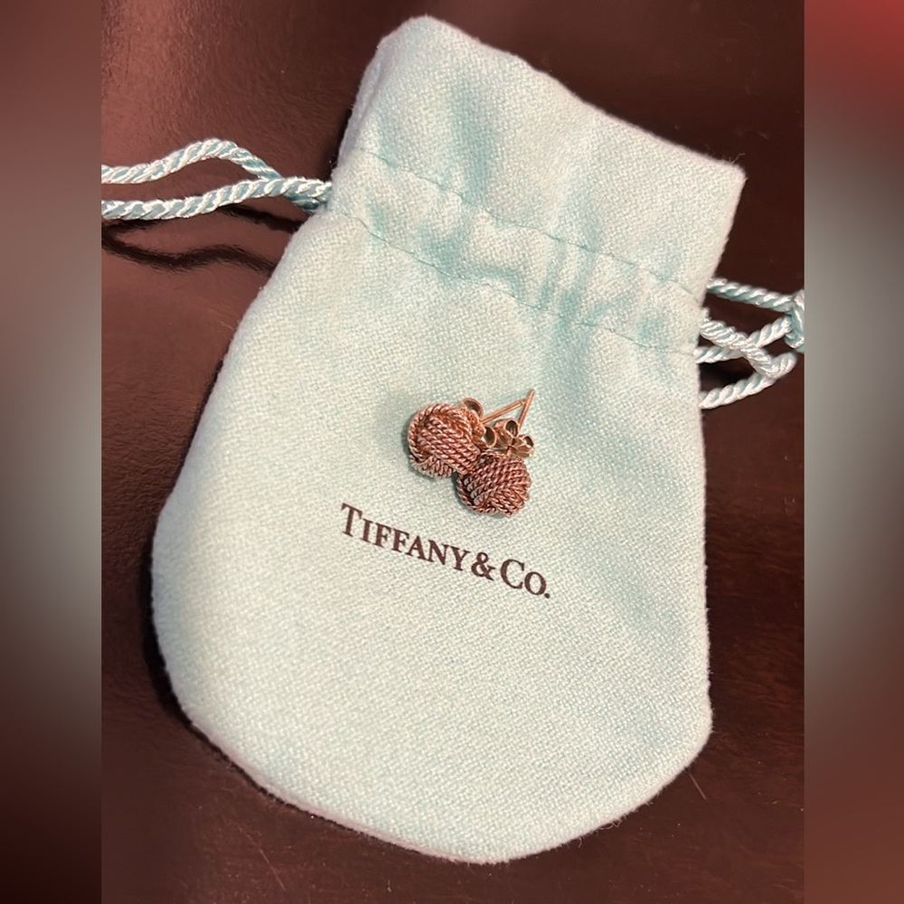 Tiffany and co 925 sterling silver knot earrings